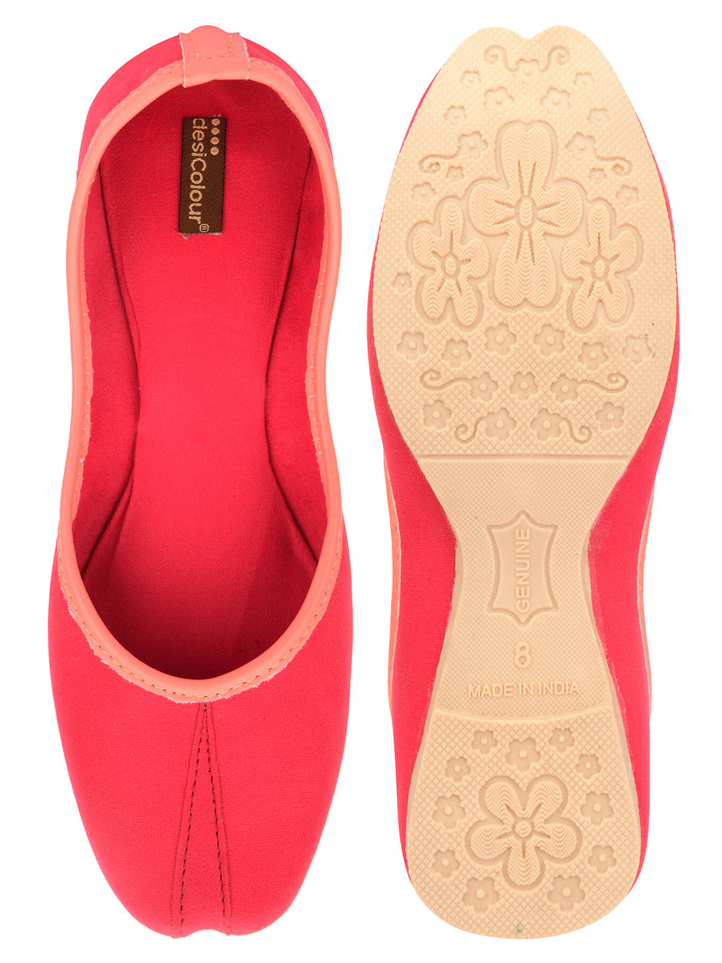 Desi Colour Women Indian Ethnic Footwear-Basic Suede -Pink | Grocsy