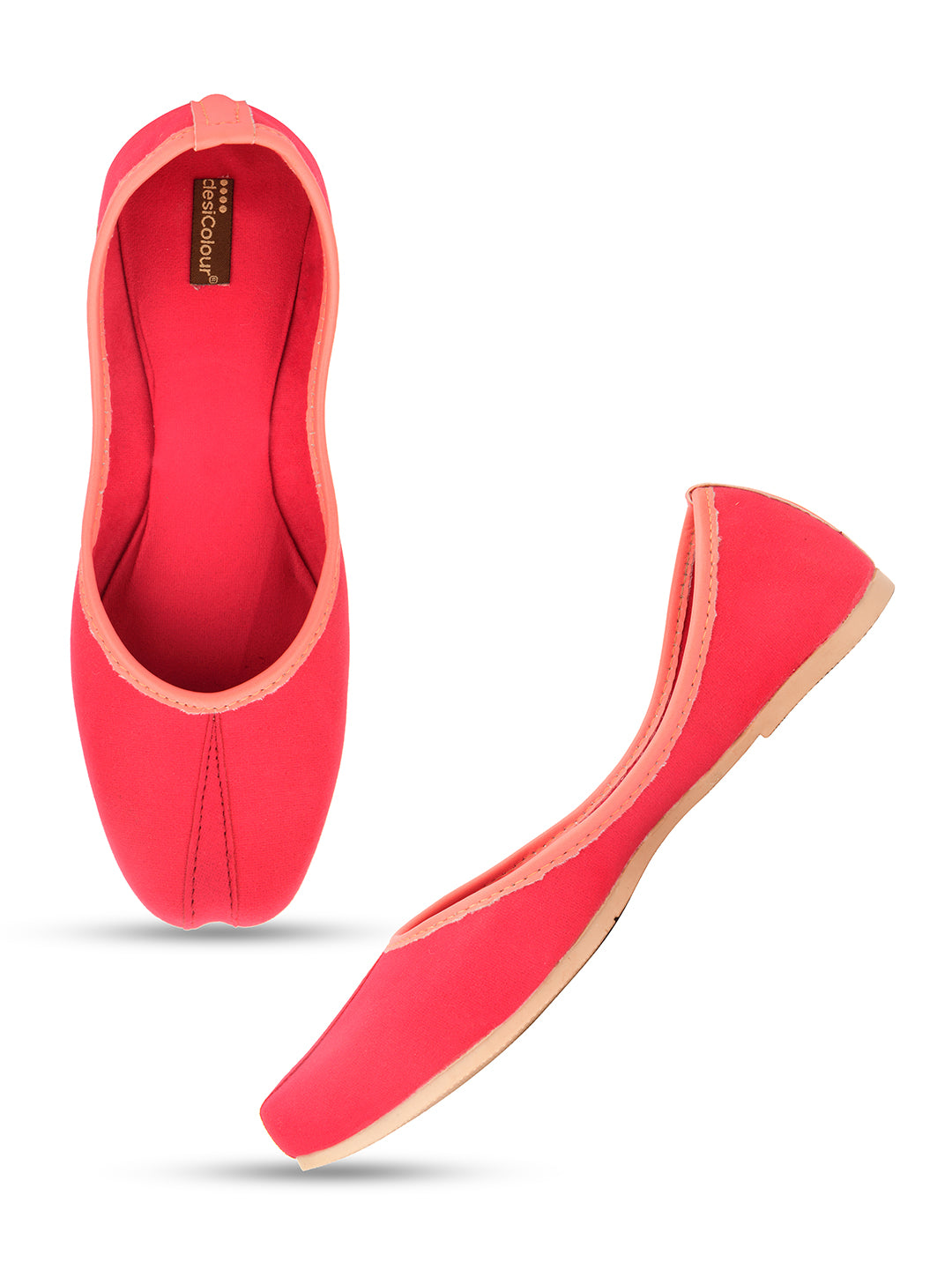 Desi Colour Women Indian Ethnic Footwear-Basic Suede -Pink | Grocsy