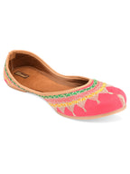 Desi Colour Women Indian Ethnic Footwear-New Mid Range- Pink Zari | Grocsy