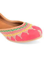 Desi Colour Women Indian Ethnic Footwear-New Mid Range- Pink Zari | Grocsy