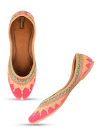 Desi Colour Women Indian Ethnic Footwear-New Mid Range- Pink Zari | Grocsy
