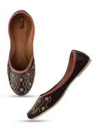 Desi Colour Women Indian Ethnic Footwear-Traditional Dark Brown Polish | Grocsy