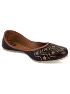 Desi Colour Women Indian Ethnic Footwear-Traditional Dark Brown Polish | Grocsy