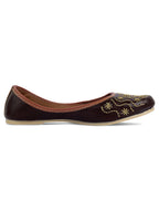 Desi Colour Women Indian Ethnic Footwear-Traditional Dark Brown Polish | Grocsy