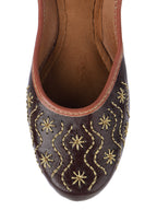 Desi Colour Women Indian Ethnic Footwear-Traditional Dark Brown Polish | Grocsy