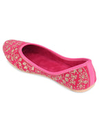 Desi Colour Women Indian Ethnic Footwear-Cushioned Pink Emb | Grocsy