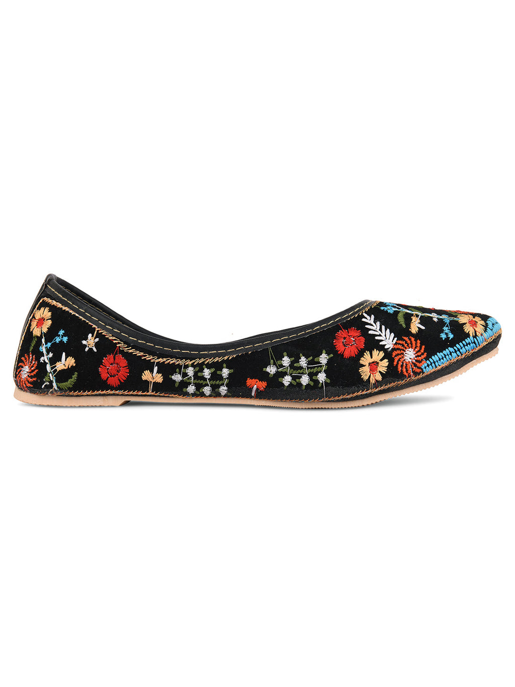 Desi Colour Women Indian Ethnic Footwear-Black Heavy Work-LR | Grocsy