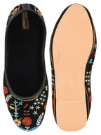 Desi Colour Women Indian Ethnic Footwear-Black Heavy Work-LR | Grocsy