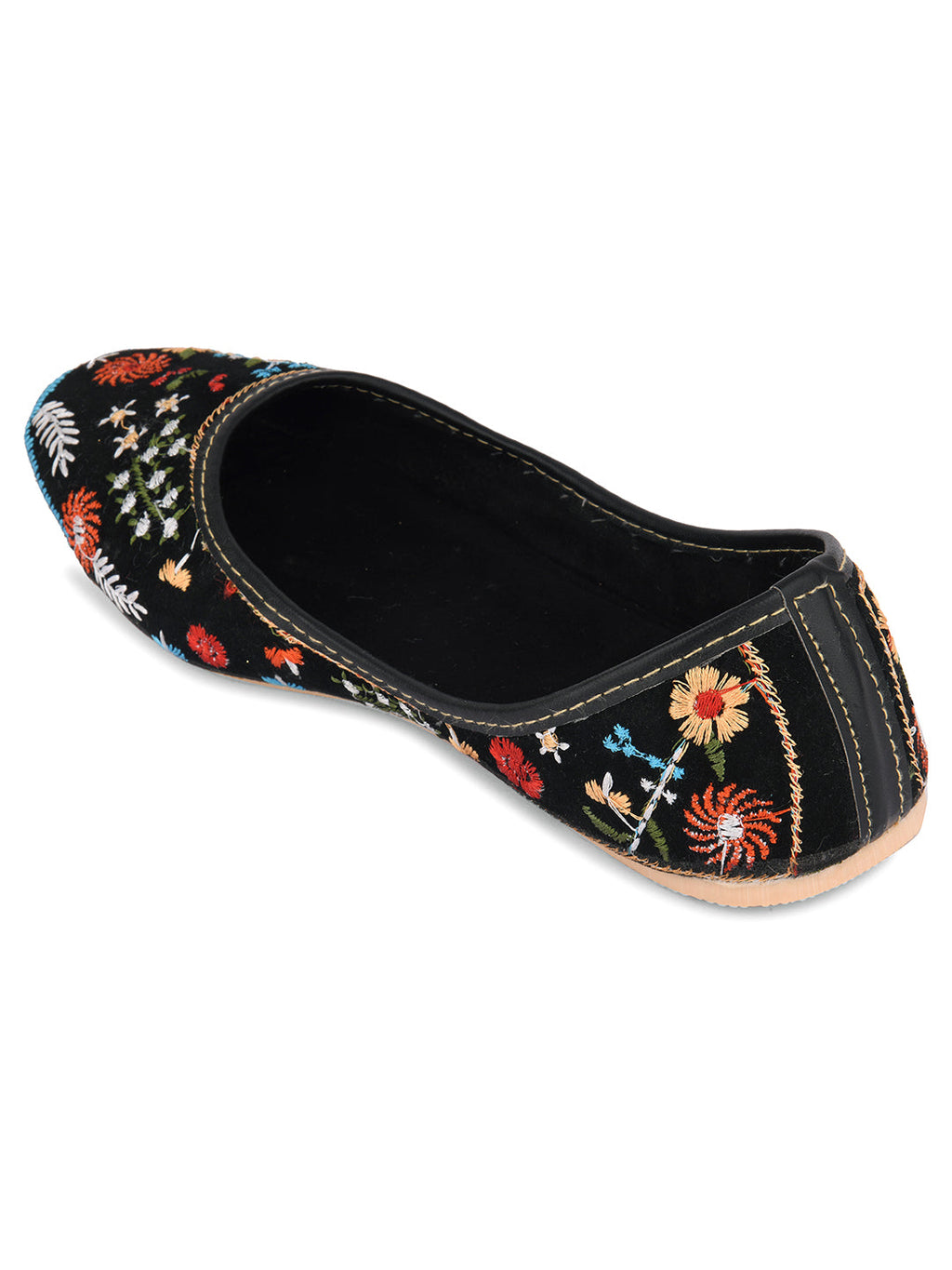 Desi Colour Women Indian Ethnic Footwear-Black Heavy Work-LR | Grocsy