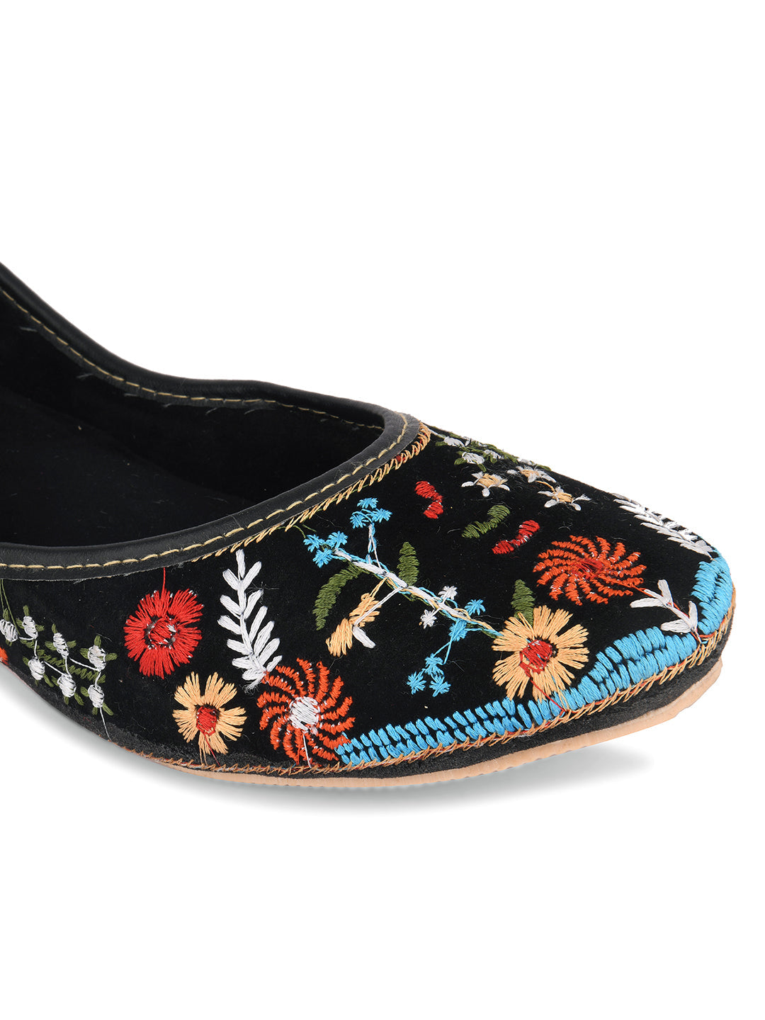 Desi Colour Women Indian Ethnic Footwear-Black Heavy Work-LR | Grocsy