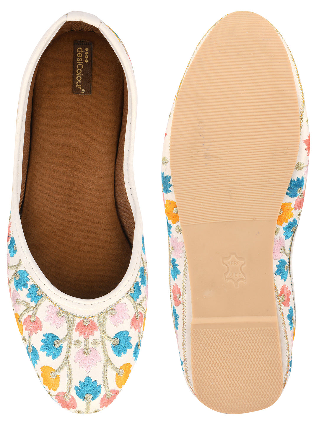 Desi Colour Women Indian Ethnic Footwear-Multi Heavy Work-LR | Grocsy