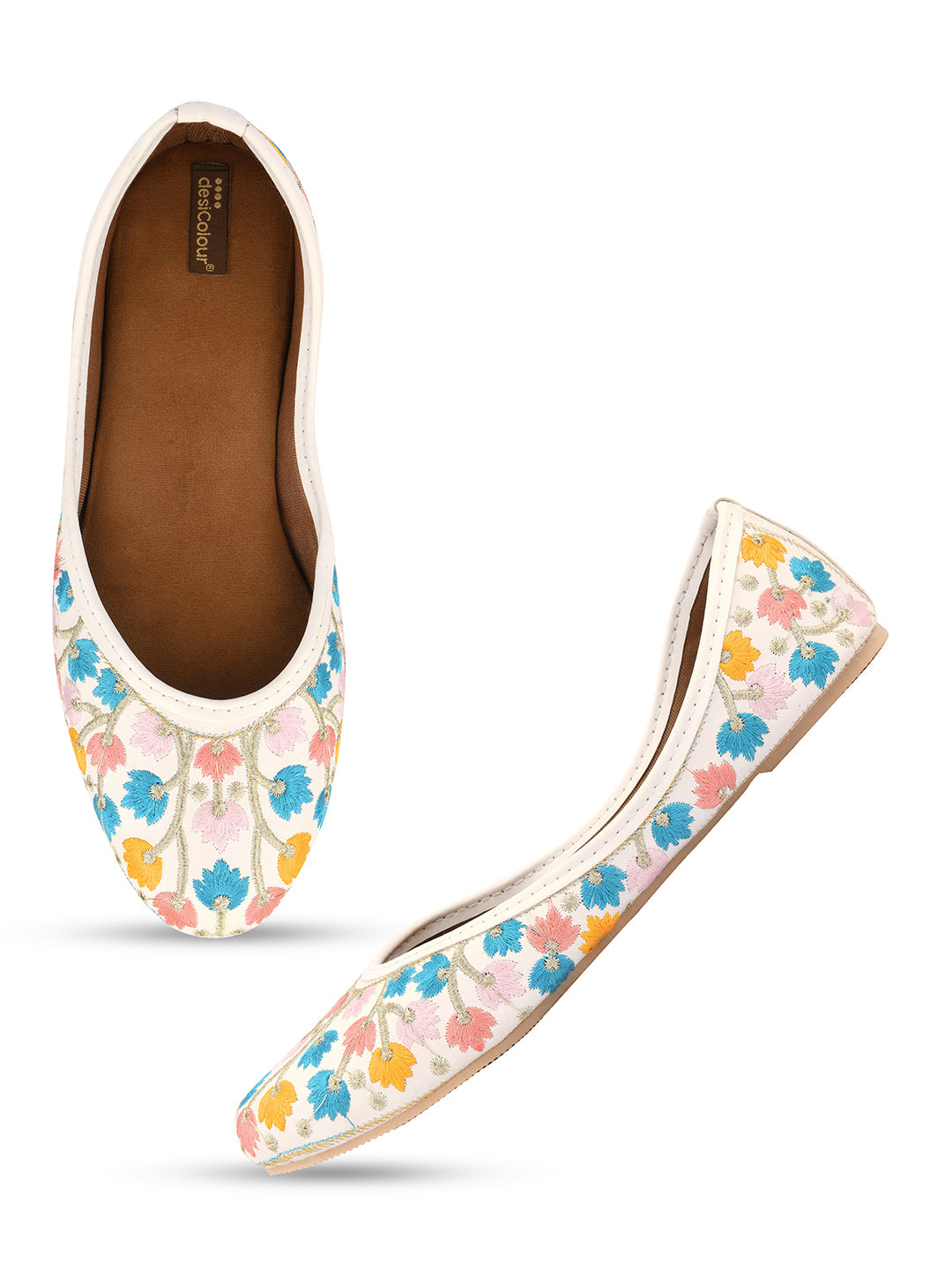 Desi Colour Women Indian Ethnic Footwear-Multi Heavy Work-LR | Grocsy