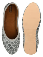 Desi Colour Women Indian Ethnic Footwear-Grey Heavy Work-LR | Grocsy