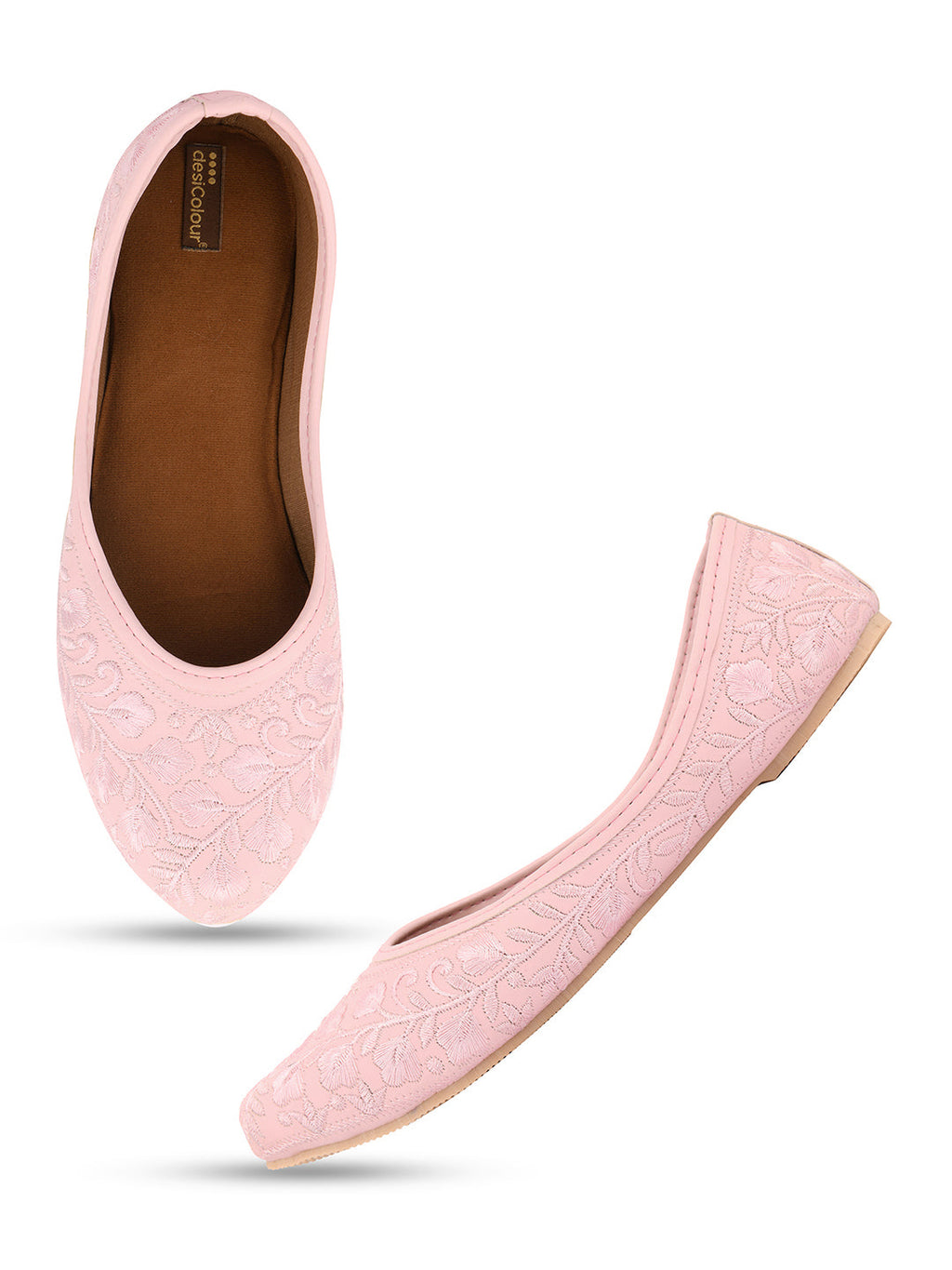 Desi Colour Women Indian Ethnic Footwear-Pink Heavy Work-LR | Grocsy