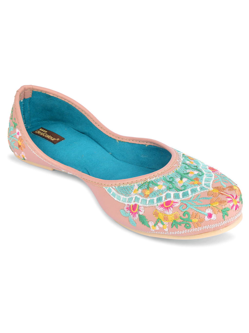 Desi Colour Women Indian Ethnic Footwear-Dual Colour Emb | Grocsy