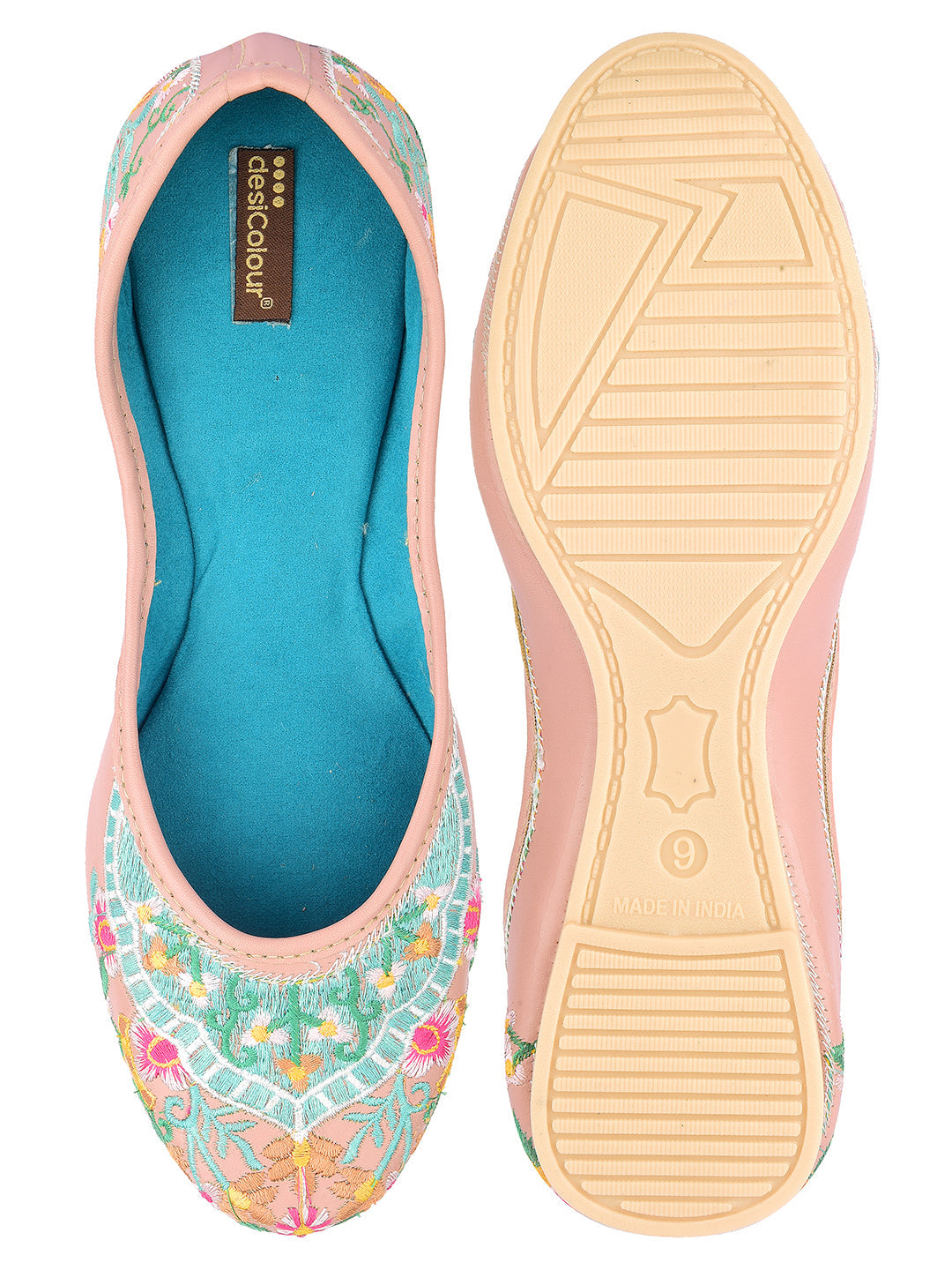 Desi Colour Women Indian Ethnic Footwear-Dual Colour Emb | Grocsy