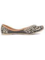 Desi Colour Women Indian Ethnic Footwear-Black Gungroo | Grocsy