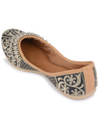 Desi Colour Women Indian Ethnic Footwear-Black Gungroo | Grocsy