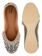 Desi Colour Women Indian Ethnic Footwear-Black Gungroo | Grocsy