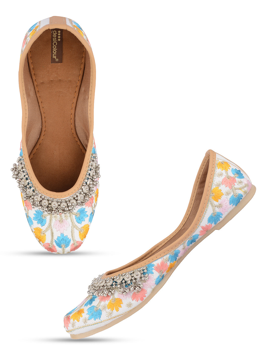 Desi Colour Women Indian Ethnic Footwear-Multi Gungroo | Grocsy