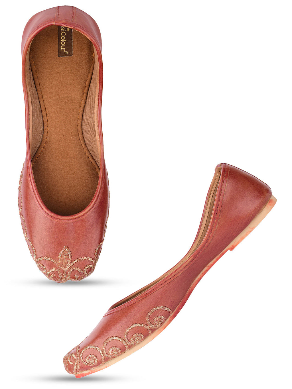 Desi Colour Women Indian Ethnic Footwear-Polish-Dark Brown 1 | Grocsy