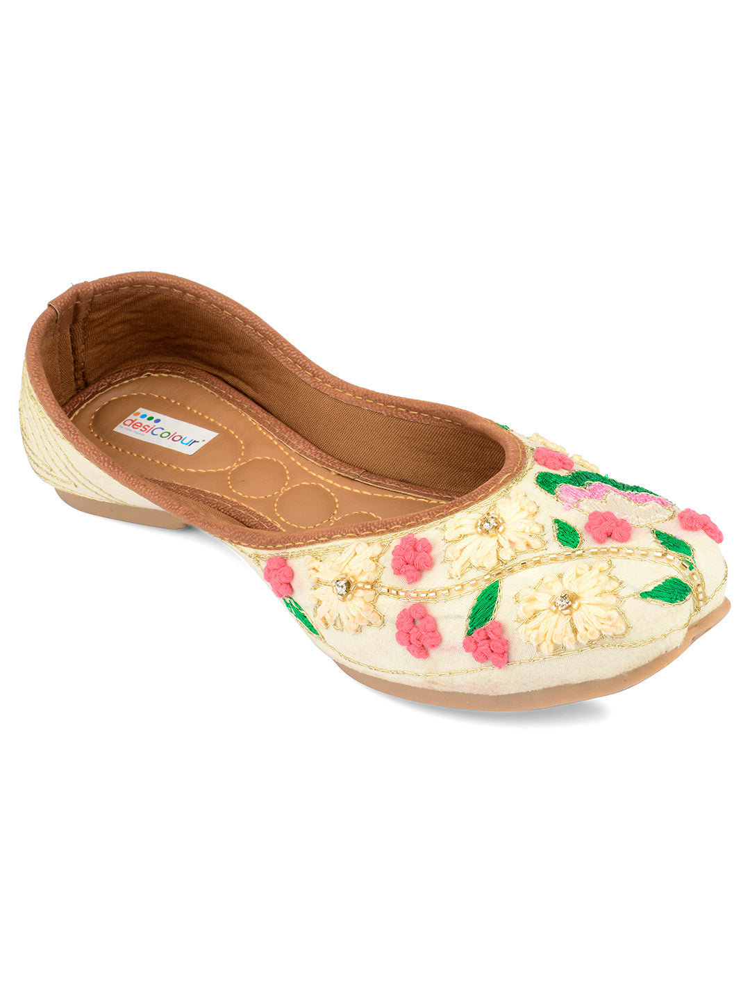 Desi Colour Women Indian Ethnic Footwear-Party Wear Multi Colour Thread Work | Grocsy