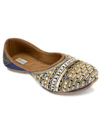 Desi Colour Women Indian Ethnic Footwear-Party Wear Navy Blue Emb | Grocsy