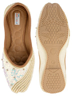 Desi Colour Women Indian Ethnic Footwear-White Pearl Shine | Grocsy