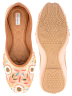 Desi Colour Women Indian Ethnic Footwear-Party Wear Peach Pearl | Grocsy