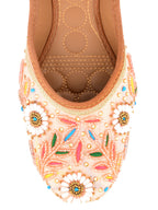 Desi Colour Women Indian Ethnic Footwear-Party Wear Peach Pearl | Grocsy