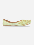 Desi Colour Women Indian Ethnic Footwear-Sea Green Zigzag | Grocsy