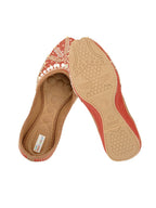 Desi Colour Women Indian Ethnic Footwear-Red Half Wheel | Grocsy