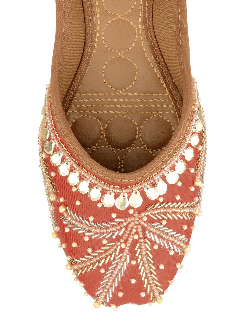 Desi Colour Women Indian Ethnic Footwear-Red Half Wheel | Grocsy