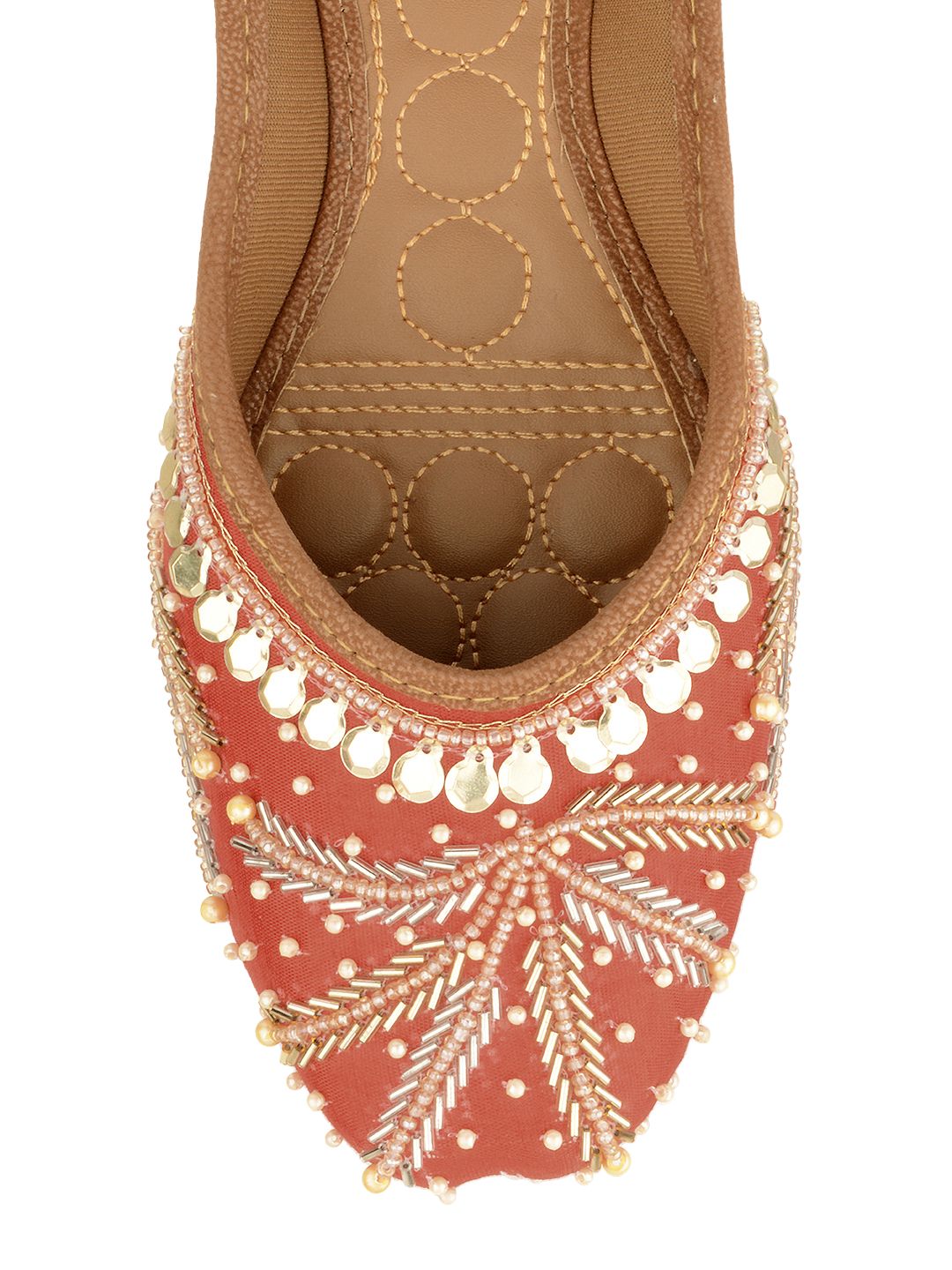 Desi Colour Women Indian Ethnic Footwear-Red Half Wheel | Grocsy