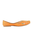 Desi Colour Women Indian Ethnic Footwear-Orange Emb | Grocsy