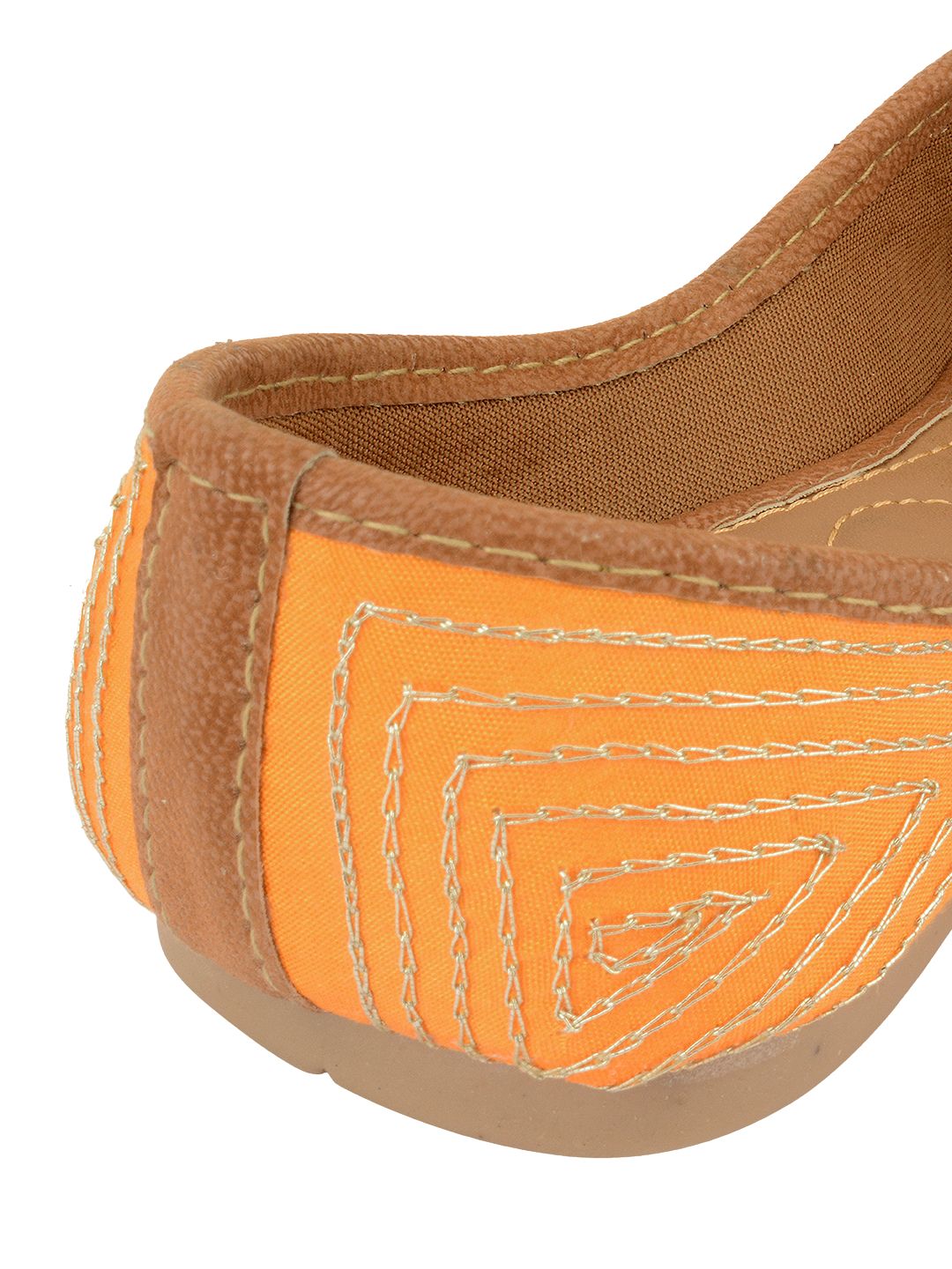 Desi Colour Women Indian Ethnic Footwear-Orange Emb | Grocsy