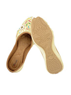 Desi Colour Women Indian Ethnic Footwear-Off White MultiColour | Grocsy