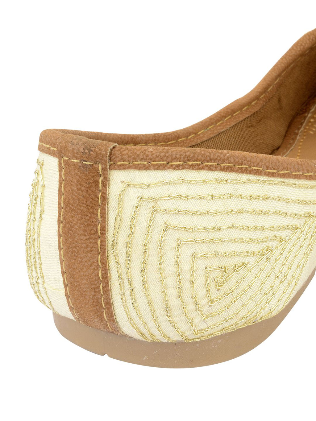 Desi Colour Women Indian Ethnic Footwear-Off White MultiColour | Grocsy