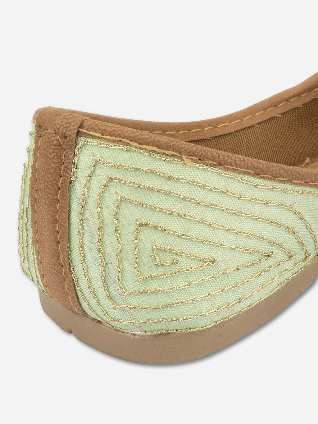 Desi Colour Women Indian Ethnic Footwear-Sea Green Pearl Web | Grocsy