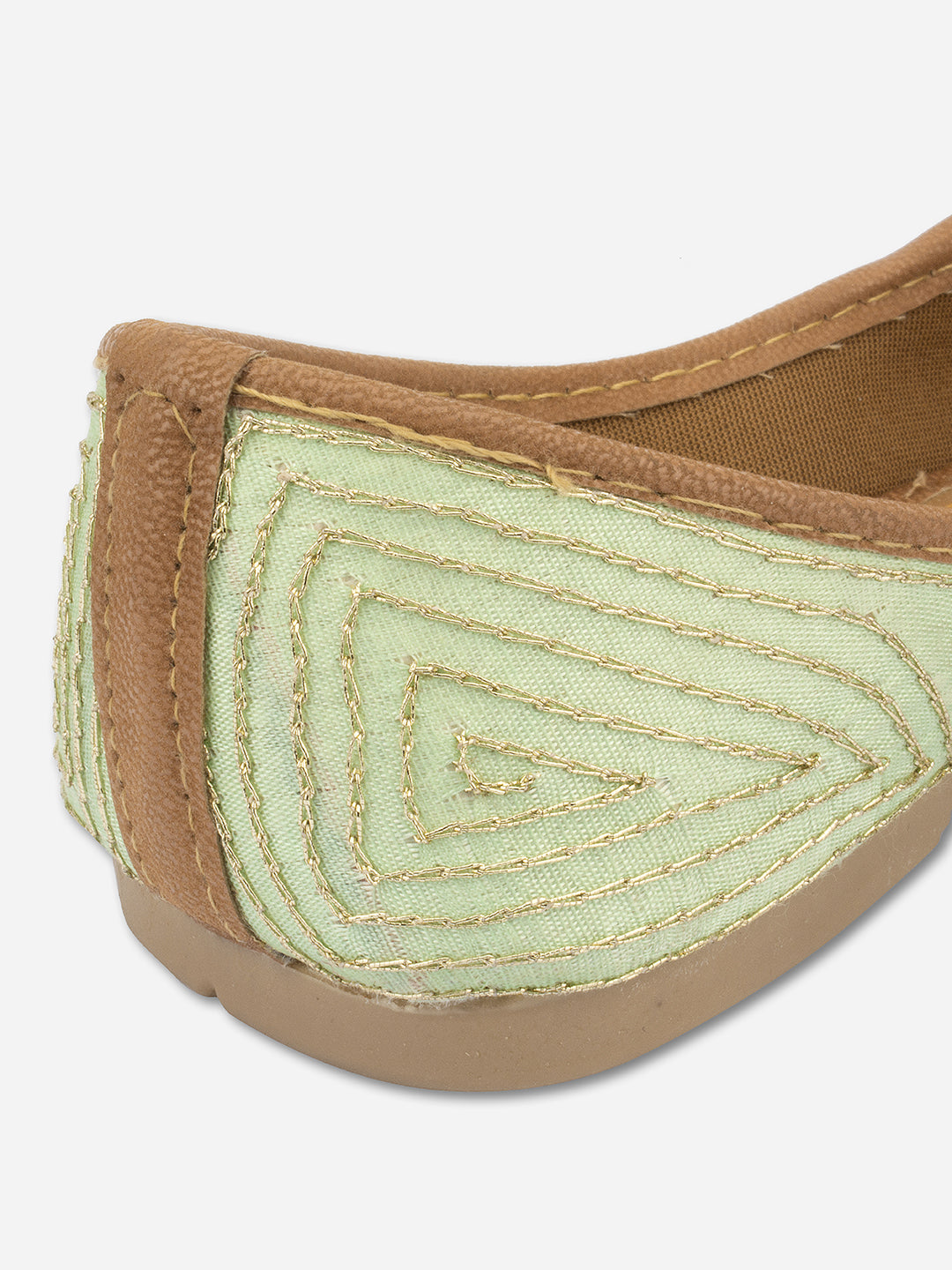 Desi Colour Women Indian Ethnic Footwear-Sea Green Pearl Web | Grocsy