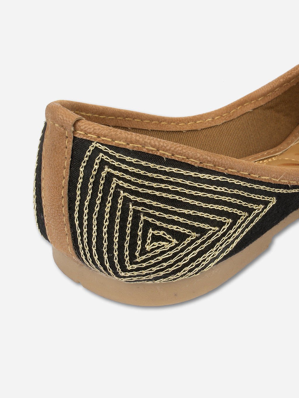 Desi Colour Women Indian Ethnic Footwear-Black Pearl Shine | Grocsy