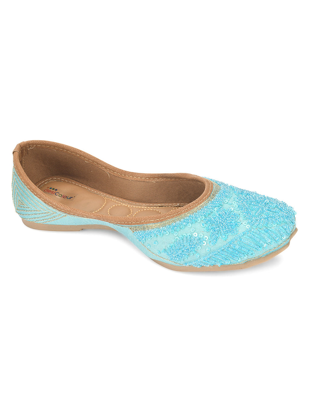 Desi Colour Women Indian Ethnic Footwear-Party Wear Firoji Pearl Work | Grocsy