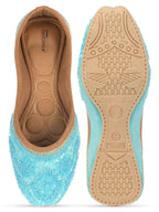 Desi Colour Women Indian Ethnic Footwear-Party Wear Firoji Pearl Work | Grocsy