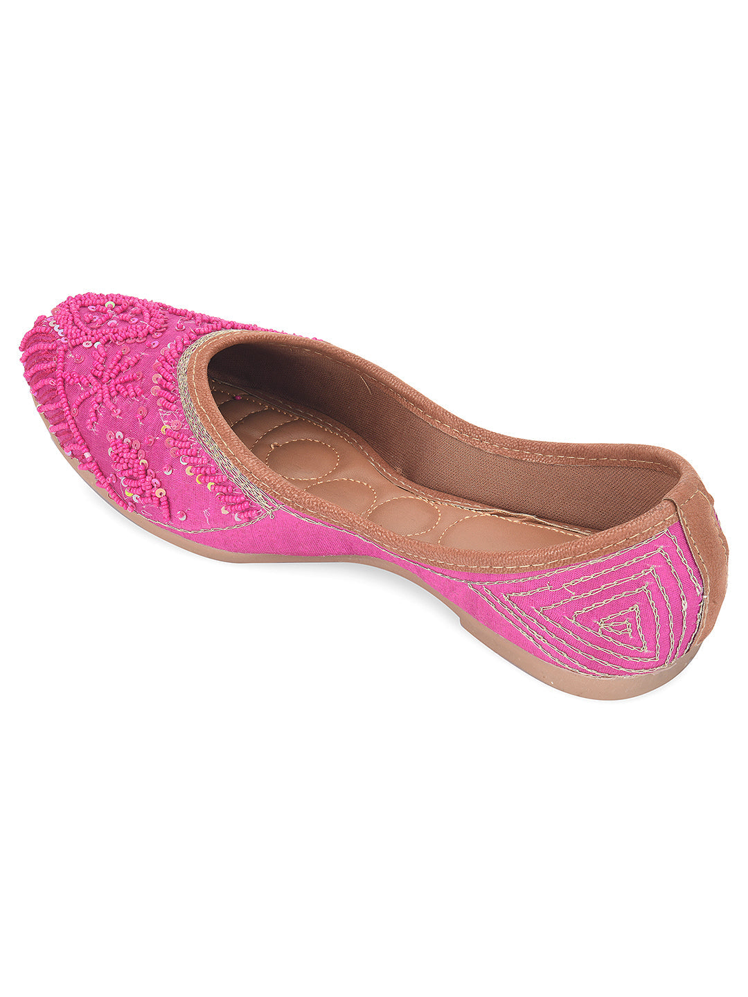 Desi Colour Women Indian Ethnic Footwear-Pink Pearl | Grocsy