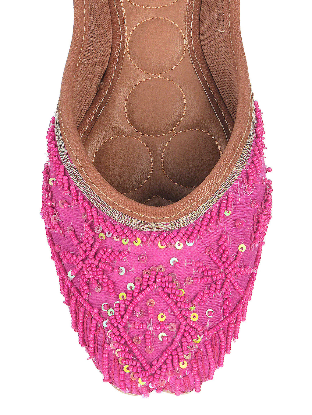 Desi Colour Women Indian Ethnic Footwear-Pink Pearl | Grocsy