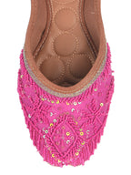 Desi Colour Women Indian Ethnic Footwear-Pink Pearl | Grocsy