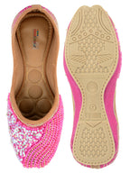 Desi Colour Women Indian Ethnic Footwear-Hot Pink Shine | Grocsy