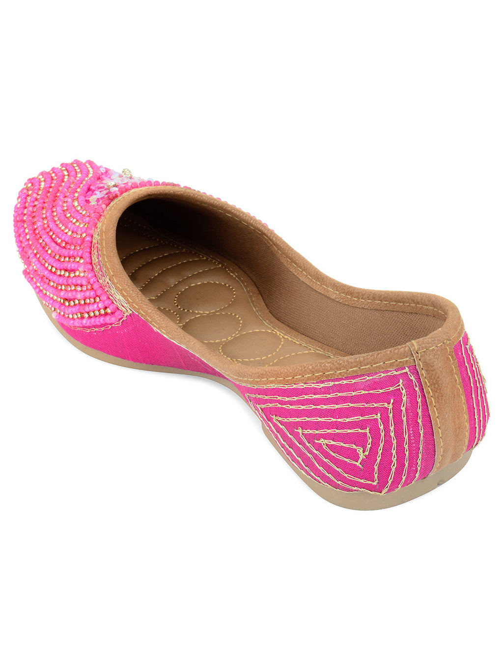Desi Colour Women Indian Ethnic Footwear-Hot Pink Shine | Grocsy