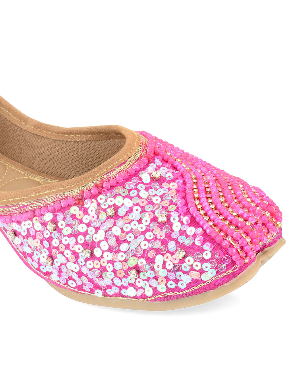 Desi Colour Women Indian Ethnic Footwear-Hot Pink Shine | Grocsy
