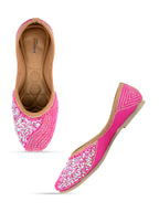 Desi Colour Women Indian Ethnic Footwear-Hot Pink Shine | Grocsy